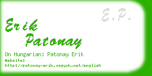 erik patonay business card